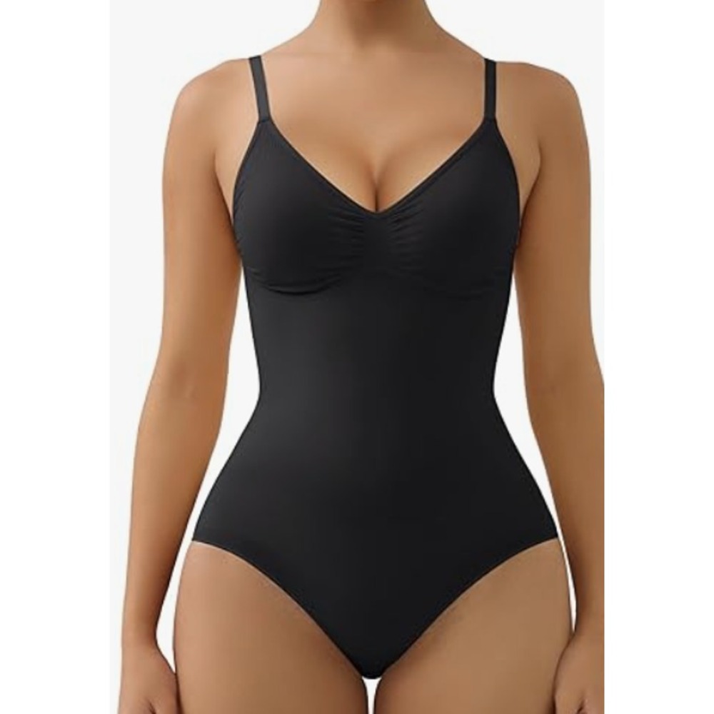 SHAPERX Bodysuit Shapewear Women's Size L/XL Black Tummy Control Style 5213 New